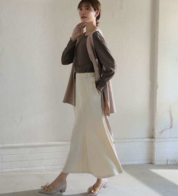 A HAPPY MARILYN（アハッピーマリリン）の「【Ｌ～６Ｌ】Ｒｉｎ こだわったのはシルエットと着心地 すっきり リブ カットソー トップス（カットソー）」｜詳細画像