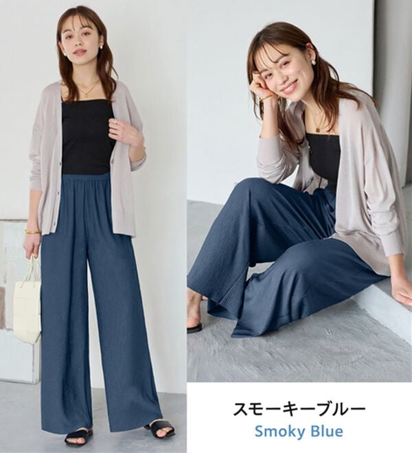 Viola e Viola（ヴィオラ エ ヴィオラ）の「【５つの機能付】丈切れる！楽ちんジャカードパンツ（ワイドパンツ・ガウチョ）」｜詳細画像