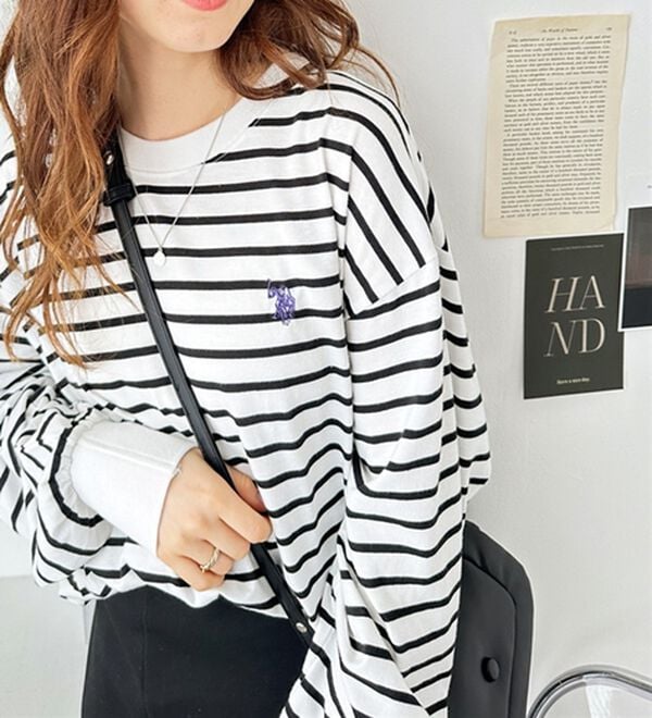 GeeRA（ジーラ）の「【Ｕ．Ｓ．　ＰＯＬＯ　ＡＳＳＮ．】配色ラインロンＴ（カットソー）」｜詳細画像