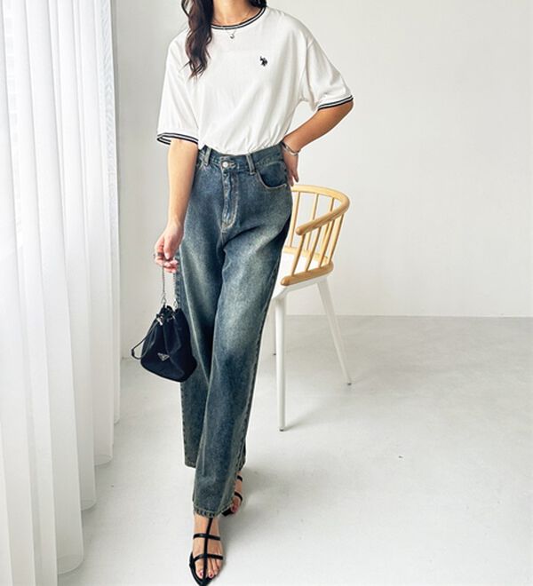 GeeRA（ジーラ）の「【ＵＳ．ＰＯＬＯ．ＡＳＳＮ】ライン配色Ｔシャツ（Tシャツ）」｜詳細画像