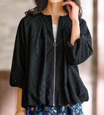 BELLUNA（ベルーナ）の「幾何柄レースバルーンシルエットブルゾン（その他ジャケット）」