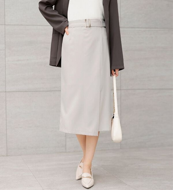 GeeRA（ジーラ）の「洗える！ストレッチカセットスーツ（その他ワンピース）」｜スカート/ベージュ