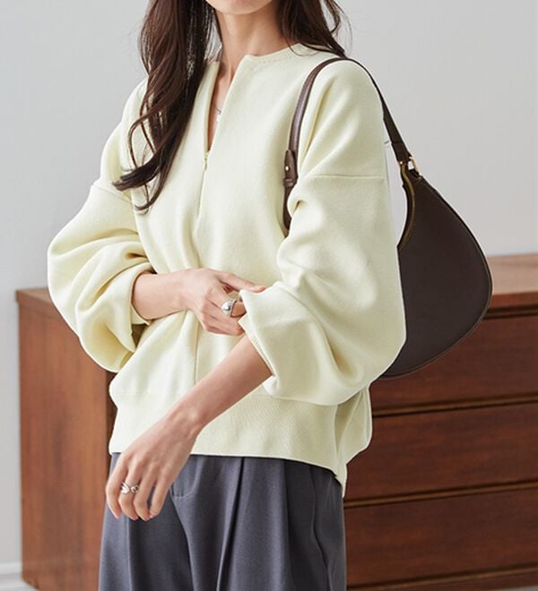 RANAN（ラナン）の「ハーフジップスウェットライクニット（ニット・セーター）」｜詳細画像