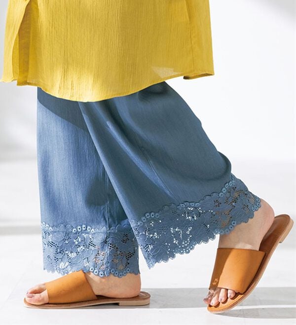 LAVIENNE（ラヴィエンヌ）の「裾魅せデニムライクペチパンツ（肌着・インナーウェア）」｜詳細画像