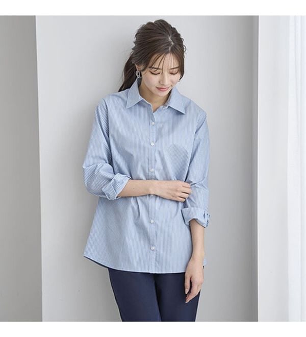 BELLUNA（ベルーナ）の「【選べる袖丈】洗える！ストレッチイージーケアシャツ（シャツ）」｜詳細画像