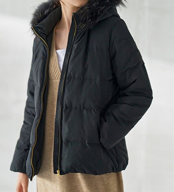 RANAN（ラナン）の「リアルファー付ダウンショートコート（ショートコート）」｜ブラック