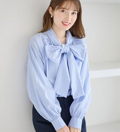 alotta（アロッタ）の「前後２ＷＡＹボウタイデザインシャツブラウス（ブラウス）」