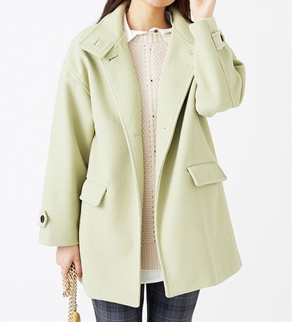 BELLUNA（ベルーナ）の「ウール調スタンド衿ミドル丈コクーンコート（ハーフコート）」｜詳細画像