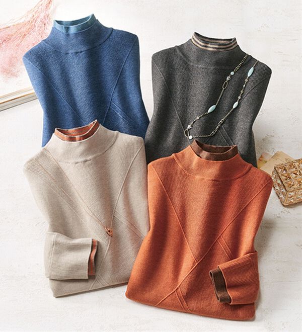 ルフラン（ルフラン）の「【４色組】毎日重宝＊ほどかわニット（ニット・セーター）」｜4色組