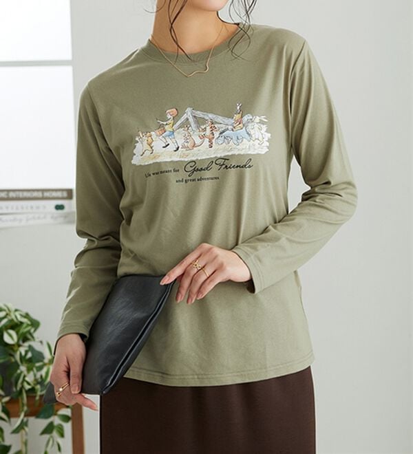 BELLUNA（ベルーナ）の「＜Ｄｉｓｎｅｙ＞【プー】プリント長袖Tシャツ（カットソー）」｜詳細画像