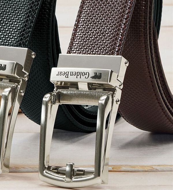 「＜ゴールデンベア＞長く使える！着脱楽々ベルト（メンズベルト）」｜ピンブラウン