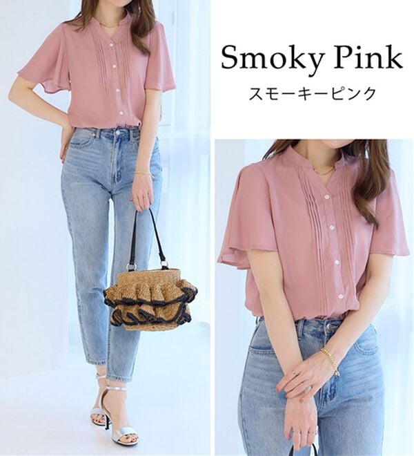 alotta（アロッタ）の「上品細見えピンタックブラウス（ブラウス）」｜詳細画像