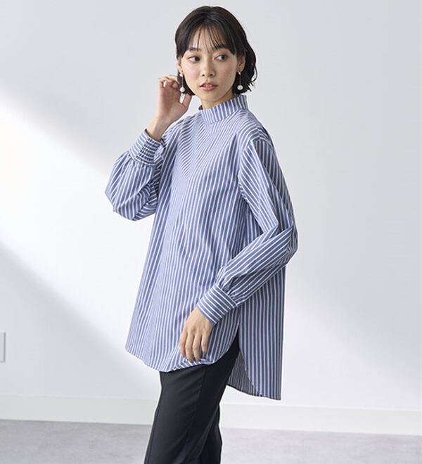 BELLUNA（ベルーナ）の「＜ＳＯＬＯＴＥＸ（Ｒ）＞ストレッチハイネックブラウス（ブラウス）」｜詳細画像