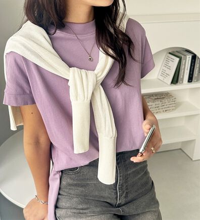 GeeRA（ジーラ）の「綿１００％フレンチスリーブチュニックＴシャツ（カットソー）」