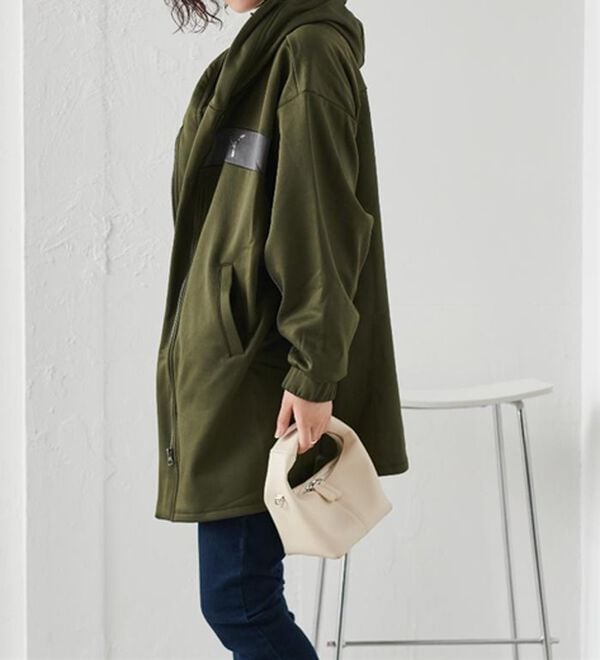 RANAN（ラナン）の「＜ｐｕｍａ＞ワンライン　フリースフーディ（ハーフコート）」｜詳細画像