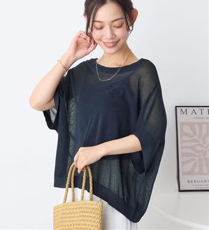 Viola e Viola（ヴィオラ エ ヴィオラ）の「カットソーより涼やか！シアードルマンニット（ニット・セーター）」｜ネイビー