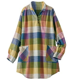 BELLUNA（ベルーナ）の「そのままお出かけ！スラブ素材かっぽうチュニック（チュニック）」｜詳細画像