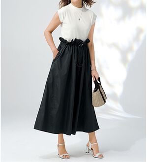 BELLUNA（ベルーナ）の「おしゃれ迷子さんのためのドッキングワンピース（ドッキングワンピース）」｜白／黒