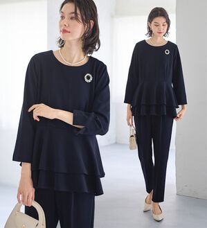 GeeRA（ジーラ）の「【2点セット】ペプラムティアードブラウスセットアップ（その他スーツ）」｜詳細画像