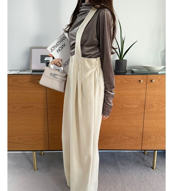 GeeRA（ジーラ）の「フロントジップハイウエストサロペット（オールインワン）」｜詳細画像