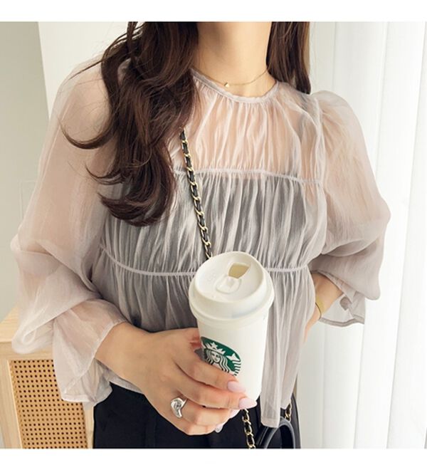 GeeRA（ジーラ）の「オーガンジーシアーブラウス（ブラウス）」｜詳細画像