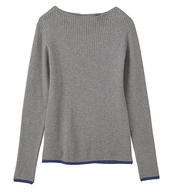 GeeRA（ジーラ）の「袖口ボタン配色ボートネックリブニット（ニット・セーター）」｜詳細画像