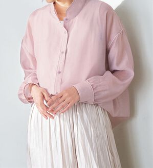 BELLUNA（ベルーナ）の「着るＵＶ対策！テンセル（ＴＭ）繊維混シアーシャツ（シャツ）」｜グレイッシュピンク