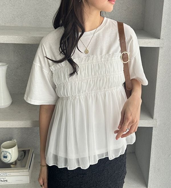 GeeRA（ジーラ）の「シアービスチェドッキングＴシャツ（カットソー）」｜詳細画像