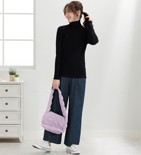 BELLUNA（ベルーナ）の「【安心感あるプチプラニット】リブニットタートルネックプルオーバー（ニット・セーター）」｜詳細画像