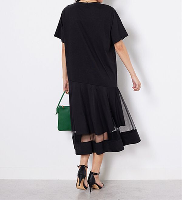 BELLUNA（ベルーナ）の「【Ｌａｇｒｉｌｕａ】裾チュール切替ロング丈ワンピース（カットソーワンピース）」｜詳細画像