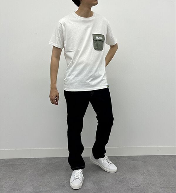 「＜モズ＞フラップポケット付綿１００％Ｔシャツ（メンズＴシャツ）」｜詳細画像