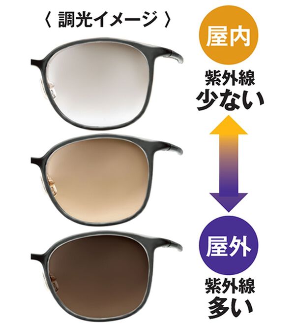 「目を守る調光遠近両用サングラス（メンズスポーツ用品）」｜詳細画像
