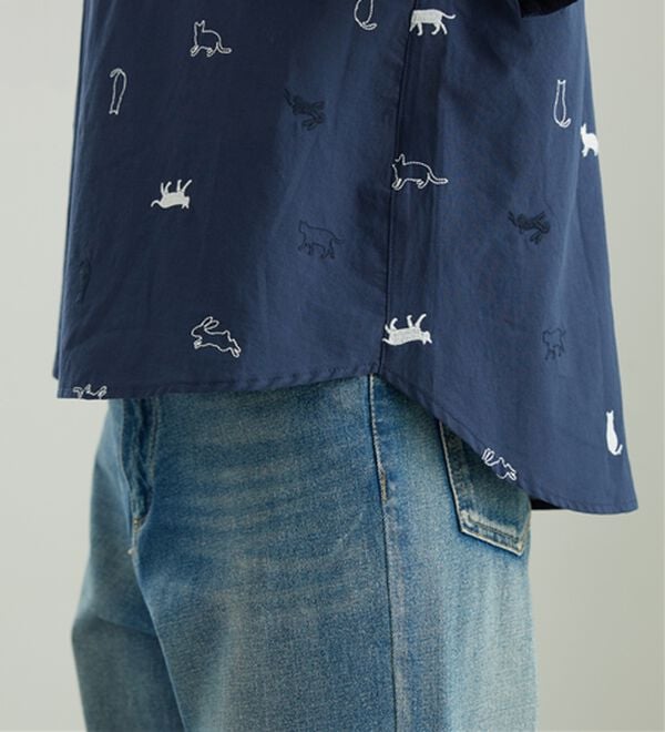 BELLUNA（ベルーナ）の「ネコ&ウサギ刺しゅうブラウス（ブラウス）」｜詳細画像