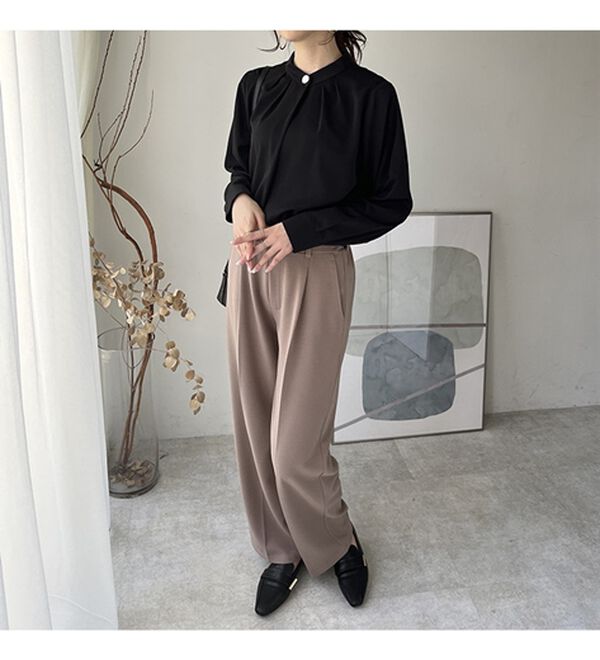 GeeRA（ジーラ）の「ビッグ釦バンドカラーブラウス（ブラウス）」｜詳細画像