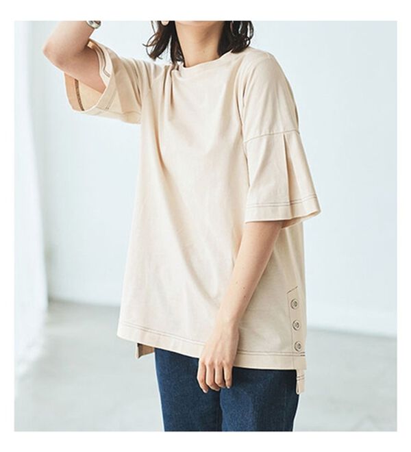 BELLUNA（ベルーナ）の「ひんやりキシリトール加工綿１００％プルオーバー（カットソー）」｜詳細画像