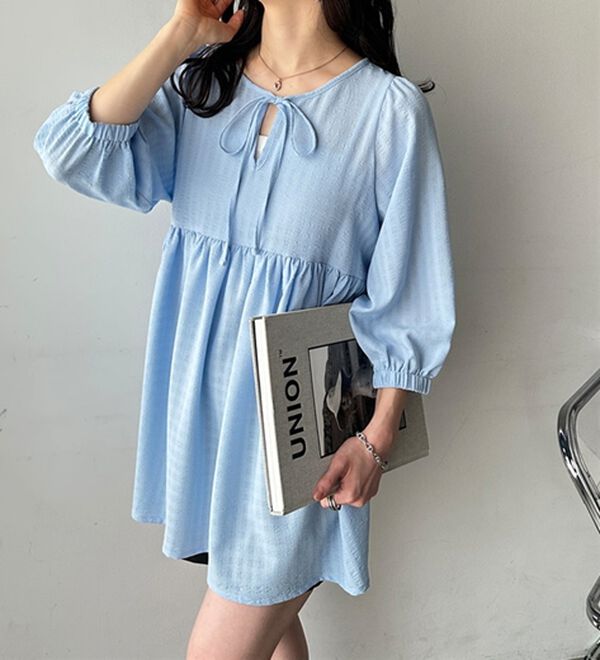 GeeRA（ジーラ）の「前後２ＷＡＹチェックペプラムチュニック（チュニック）」｜詳細画像