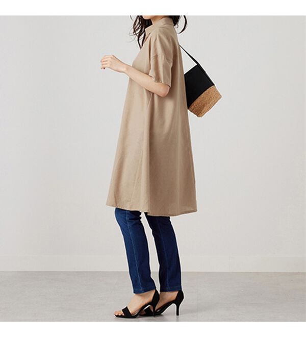 BELLUNA（ベルーナ）の「機能付リネン混スキッパーワンピース（カットソーワンピース）」｜詳細画像