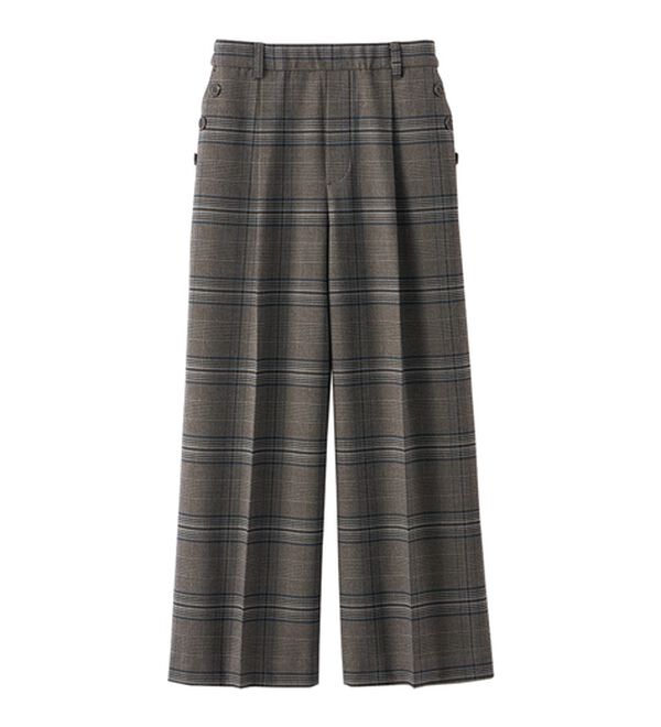 BELLUNA（ベルーナ）の「サマ見え（W）ボタン使いワイドパンツ（ワイドパンツ・ガウチョ）」｜詳細画像