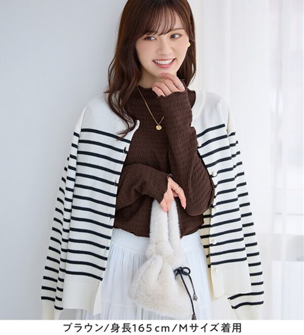 alotta（アロッタ）の「頼れる着回し力！立体ジャガード素材インナープルオーバー（カットソー）」｜詳細画像