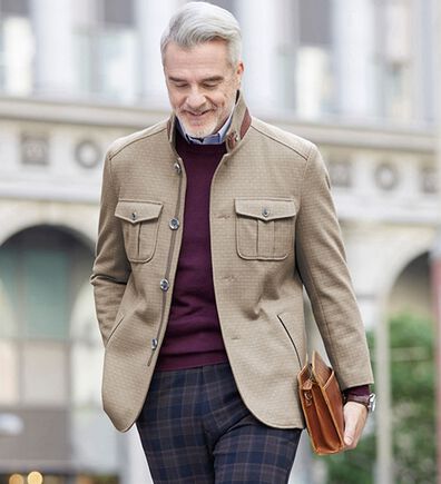 「＜コムルヴァン・オム＞袖丈短め紳士のジャストフィットジャケット（メンズジャケット）」