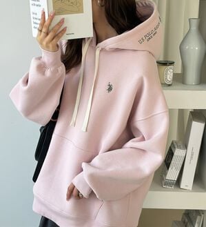 GeeRA（ジーラ）の「【U.S. POLO ASSN.】選べる２丈！フード刺繍裏起毛パーカー（パーカー）」｜ライトピンク