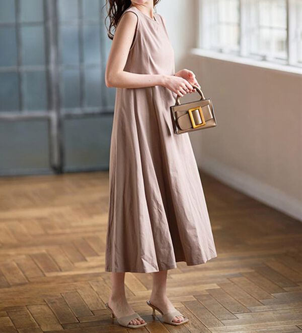 RANAN（ラナン）の「綿１００％フレアーロングワンピース（ロングワンピース）」｜詳細画像