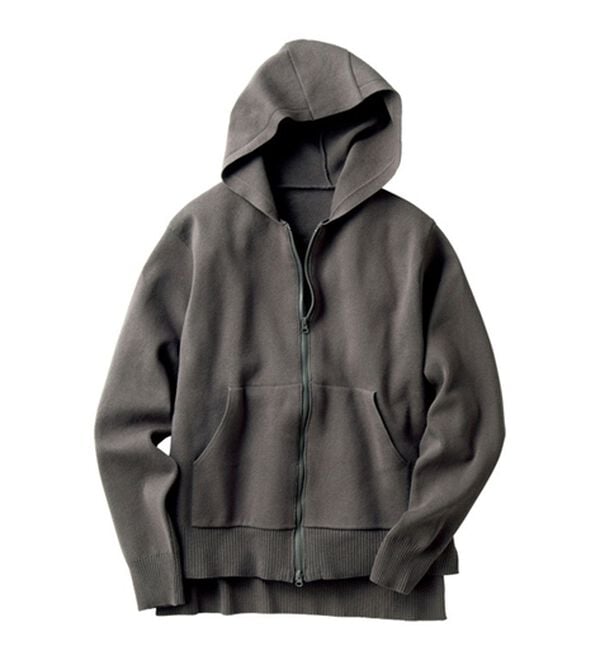 VINNO（ヴィノ）の「軽ハリ！ジップアップニットパーカー（ニット・セーター）」｜詳細画像