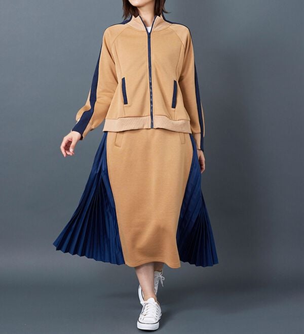 BELLUNA（ベルーナ）の「【Ｌａｇｒｉｌｕａ】配色プリーツデザインフレアースカート（ロングスカート）」｜詳細画像