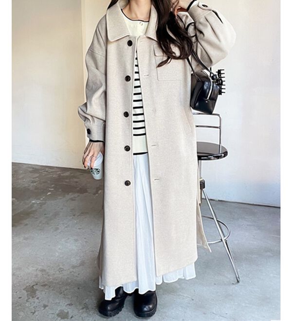 ポケットデザインステンカラーコート - ベルーナ【公式】