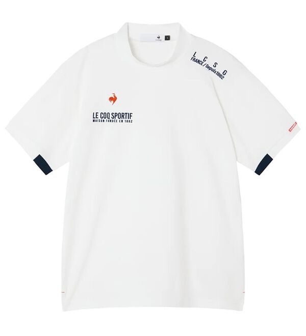 「＜ルコック＞ゴルフ　マーキングデザイン半袖モックネックシャツ（メンズシャツ）」｜詳細画像