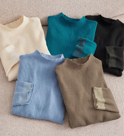 alotta（アロッタ）の「パチパチしにくい！洗える袖シアー切替ニットプルオーバー（ニット・セーター）」