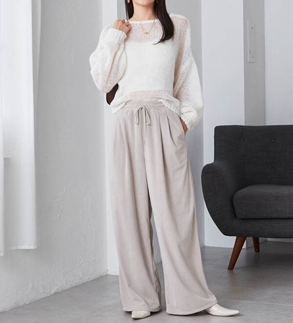 RANAN（ラナン）の「リブタックワイドイージーパンツ（その他パンツ）」｜詳細画像