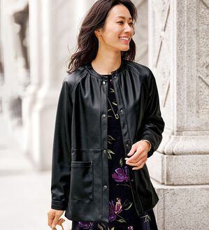 BELLUNA（ベルーナ）の「柔らかフェイクレザーポケット付ジャケット（その他ジャケット）」｜詳細画像