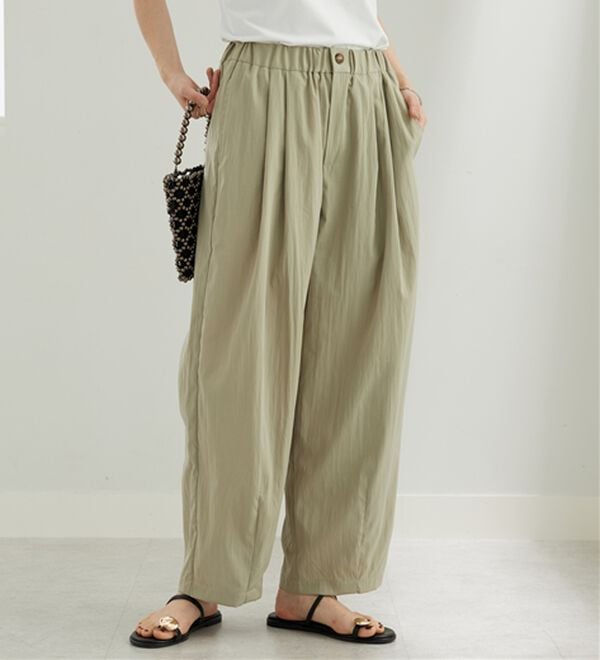 BELLUNA（ベルーナ）の「ビンテージ調タックワイドパンツ（ワイドパンツ・ガウチョ）」｜詳細画像
